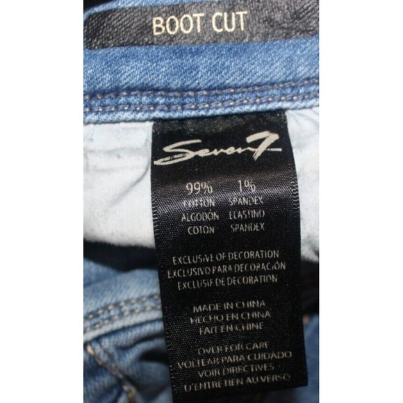 Seven7 Denim jeans Flap Decorative Pocket Sz 14 Bootcut Leg Distressed 36X31 - Picture 9 of 10